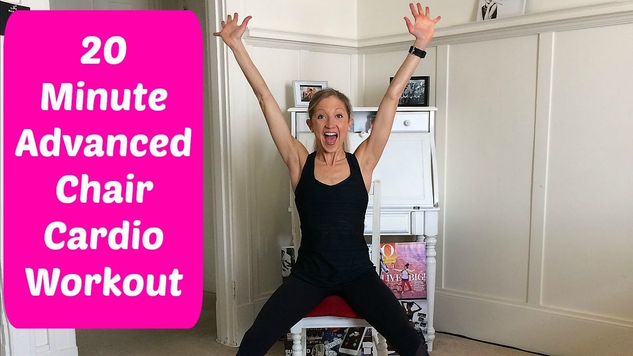20 Minute Advanced Chair Cardio Workout Video You Can Do With A Foot or Ankle Injury