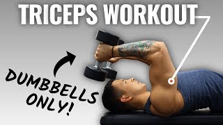 The Best Science-Based Triceps Workout For Mass (DUMBBELL ONLY)