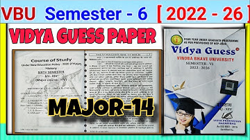 Vidya Guess Paper Sem 6 Major-14 (History) 2022-2026 Vinoba Bhave University 