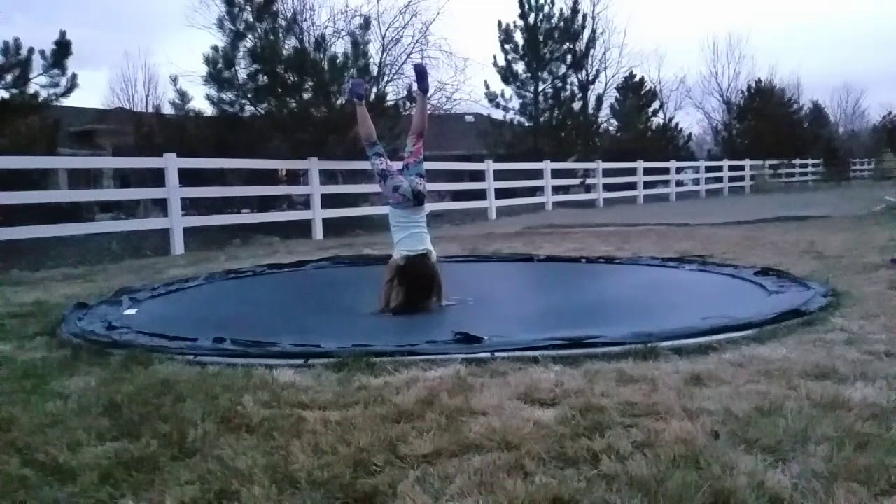 Sister vs. Brother trampoline tricks - YouTube