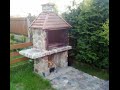 Строительство коптильни барбекю из камня - Construction smokehouse barbecue of stone