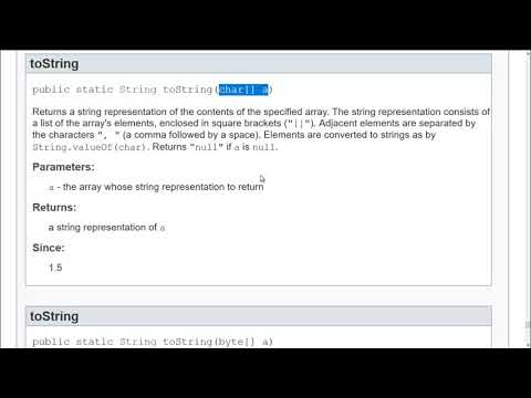 8- Java Arrays class toString method كلاس المصفوفات بالجافا