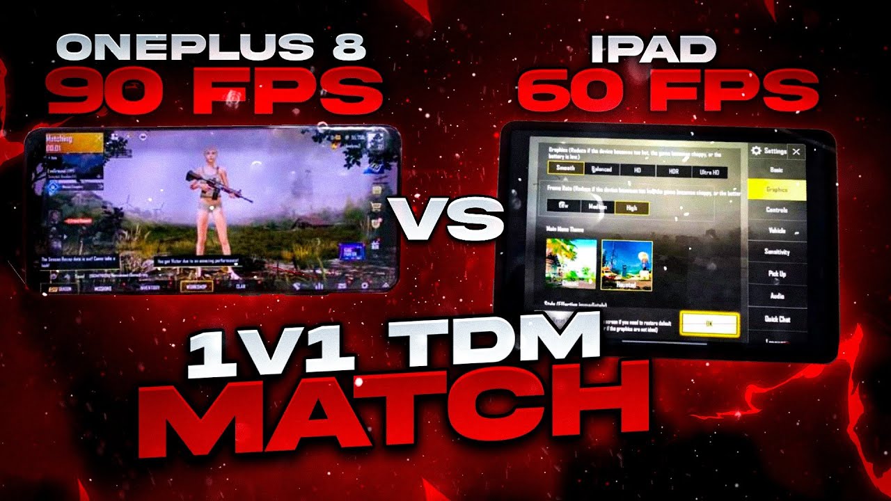PUBG MOBILE 1VS 1 TDM | 60 FPS VS 90 FPS | ONEPLUS 8 PRO VS IPAD MINI 5 ...