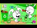 Learn about Recycling ! Emma & Kate clean up Outdoor Playground Park