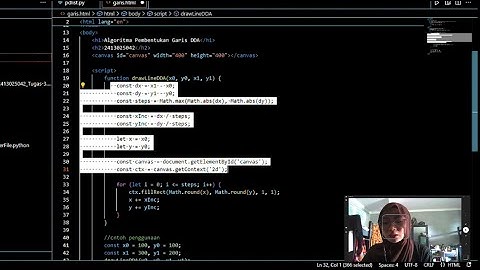 Pembentukan Algoritma Garis dengan DDA | Tugas Grafikom