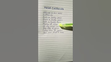 Thumbnail of Hotel California lyrics ~ Eagles #shorts #hotelcalifornia #lyrics