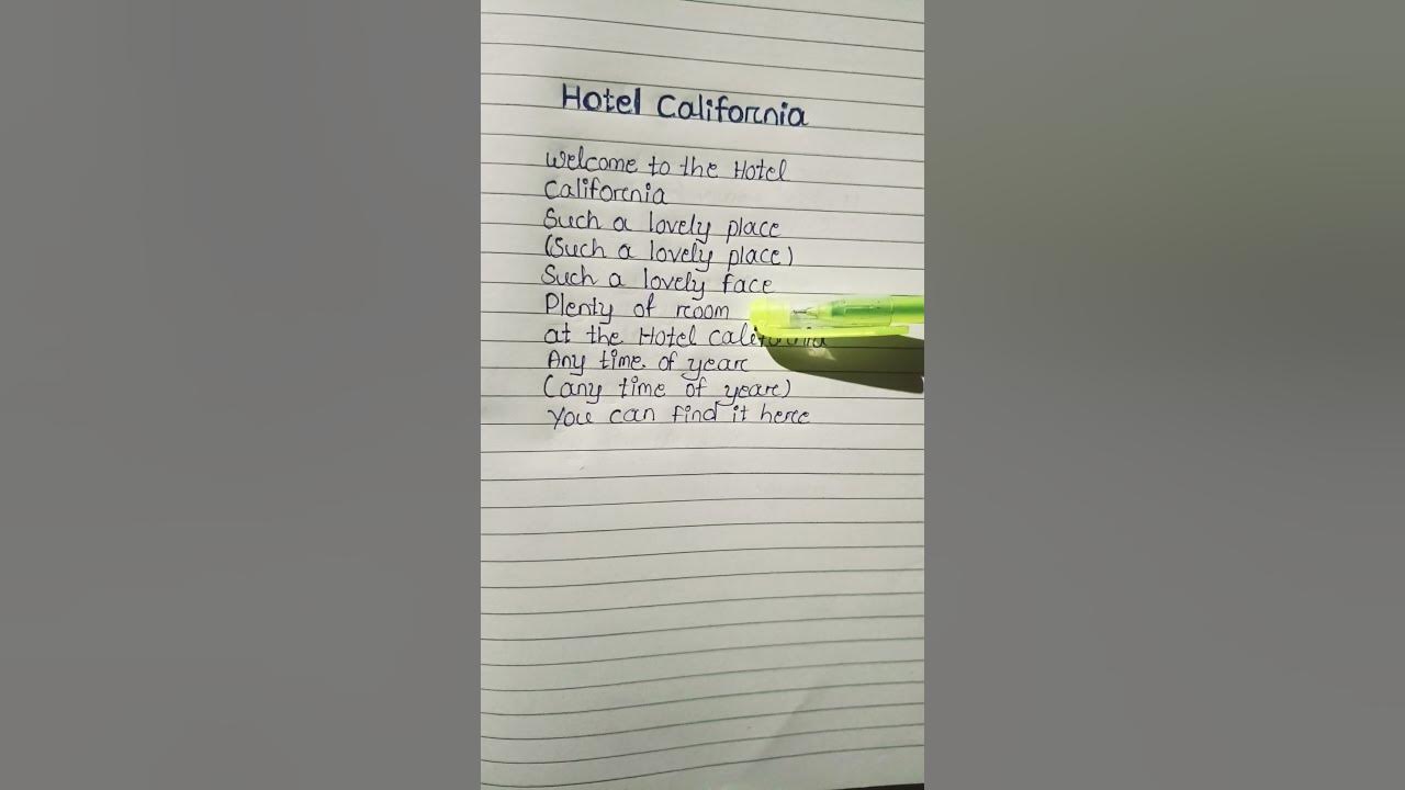 Hotel California lyrics ~ Eagles #shorts #hotelcalifornia #lyrics