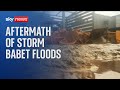 Storm Babet: Properties left covered in mud after flooding