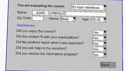 Virtual Polling System - 3D rendering of 2D GUI