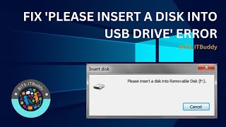 how to fix 'please insert a disk into usb drive' error #windows10 #windows