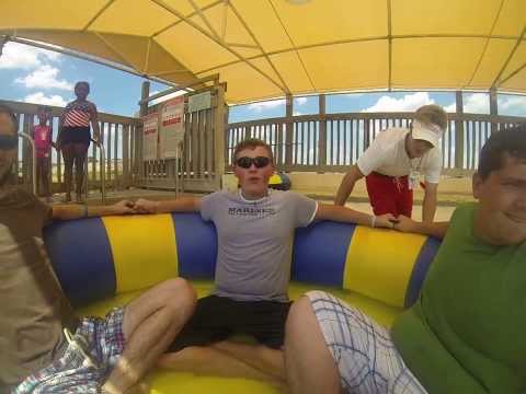 Guy almost FLIES off waterslide!