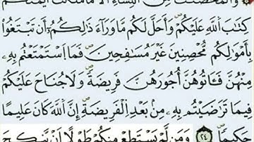 انفرادات الامام ورش واستخراج الاحكام المهمة من الاية 24 سورة  النساء