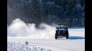 Riding the RZR 1000 S Trail on our ice track