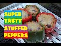 STUFFED PEPPERS WITH GRILLED CHICKEN, CAYENNE BEANS AND RICE RECIPE.