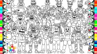 Five Nights at Freddy's Coloring Pages Mix / How To Color All Main Characters from FNAF / NCS Music