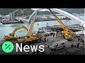 Drone Footage Shows Taiwan Bridge Collapse