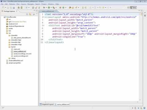 Lesson16 04 name edittext xml  Layout for the custom AlertDialo