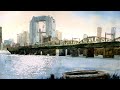 大阪、冬晴れの淀川(透明水彩風景画) Osaka in winter 【Watercolor】