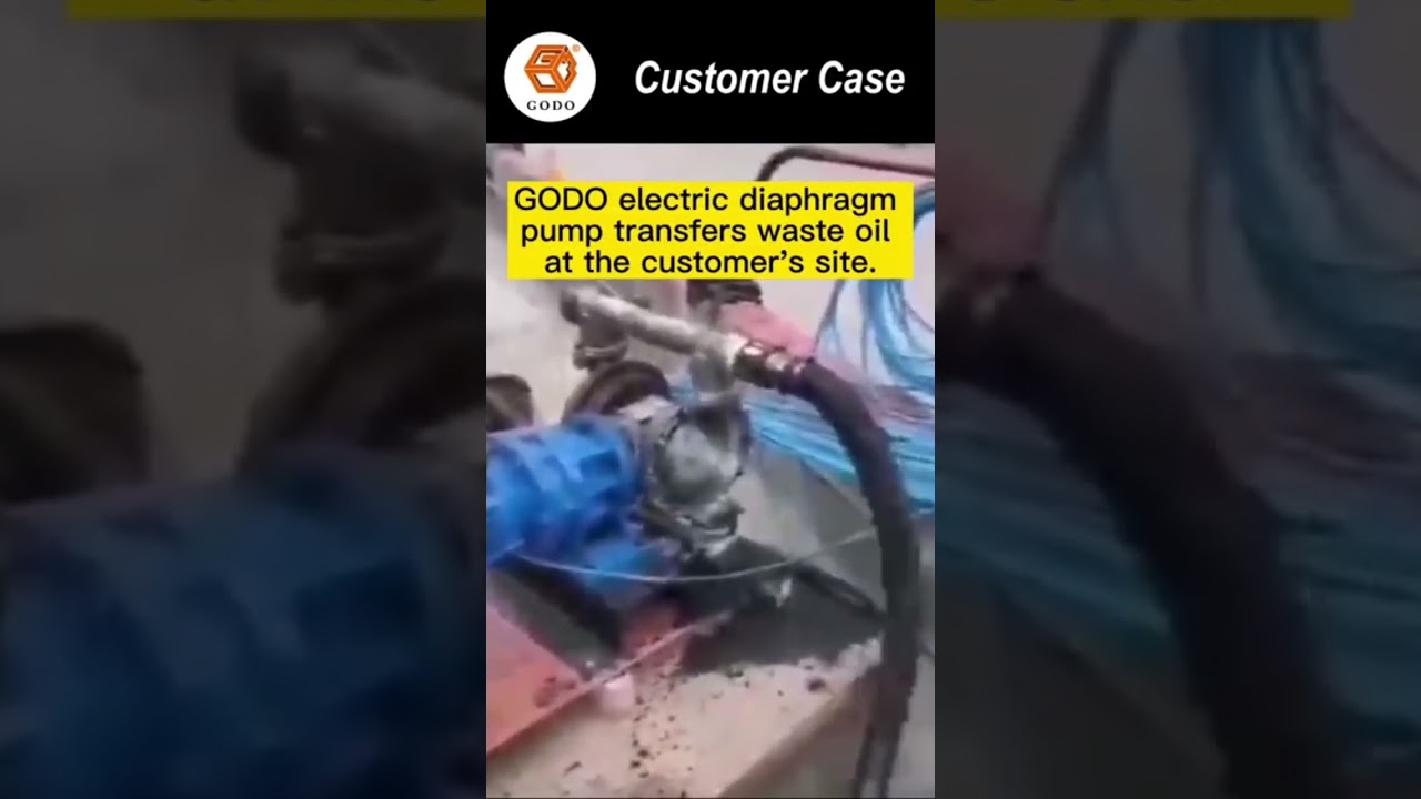 GODO electric diaphragm pump transfers waste oil at the customer's site.