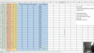 Simulating a Casino Card Game in Excel