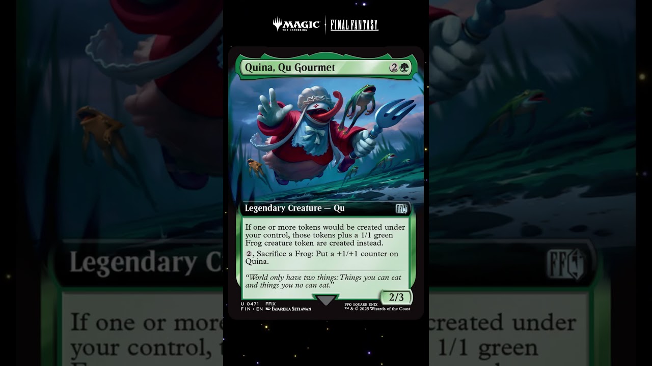 BONUS FROG TOKENS MTG Final Fantasy Card Preview - Quina, Qu Gourmet 