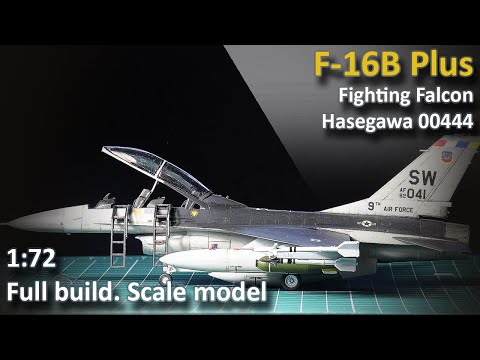 F-16B Plus Fighting Falcon 1/72 Hasegawa Full build - YouTube