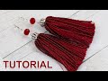 Thread tassel earrings with seed beads / Tutorial / DIY