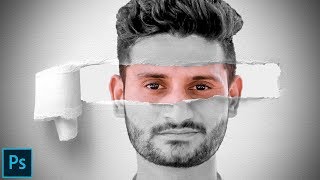 Torn Paper Effect in Photoshop in Hindi | Photoshop Torn Paper effect | Torn Paper Photoshop