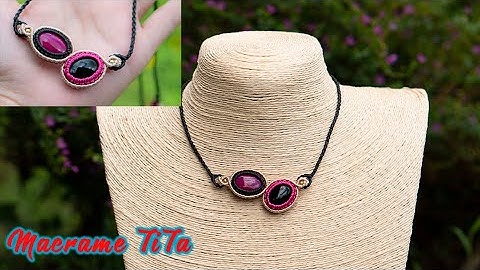 Macrame necklace | How to make boho macrame necklace tutorial | micro macrame necklace