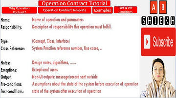 UML Operation Contract || Software Design || AB Shiekh