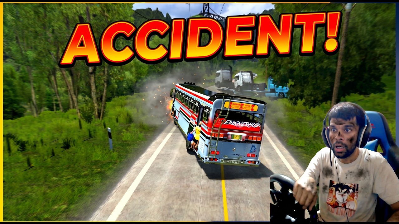 තවත් අනතුරුදායක රිය අනතුරක්|#ets2 #busgames #laahiru