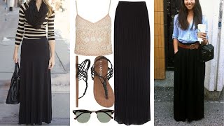 IDEAS PARA USAR FALDA NEGRA LARGA👒CUTE IDEAS TO WEAR LONG BLACK SKIRT✨FASHION SUMMER 2022 - YouTube