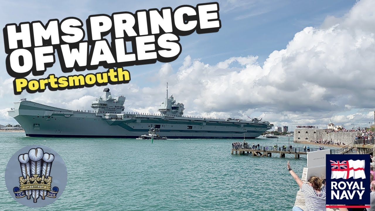 HMS Prince of Wales Leaves Portsmouth Harbour | Royal Navy Aircraft Carrier 1st September 2023