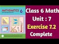 Class 6 Math New Book Unit 7 Exercise 7.2 Complete | Class 6 Chapter 7 Exercise 7.2