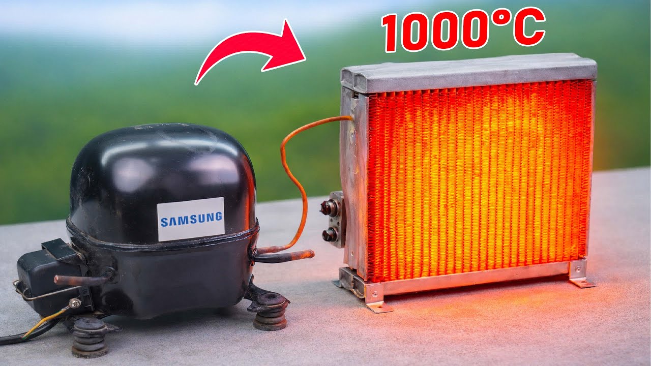 Нет дров — нет газа! Бесплатный обогреватель круглосуточно от компрессора холодильника, о которо....