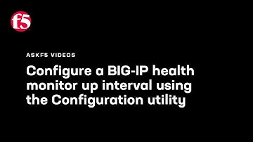 Configure a BIG-IP health monitor Up interval setting using the Configuration utility
