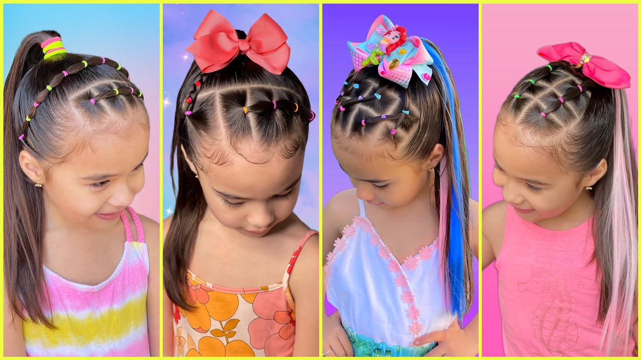 4 IDEAS DE PEINADOS INCREÍBLES PARA NIÑAS👌🏼🤩 FÁCILES Y BONITOS✨