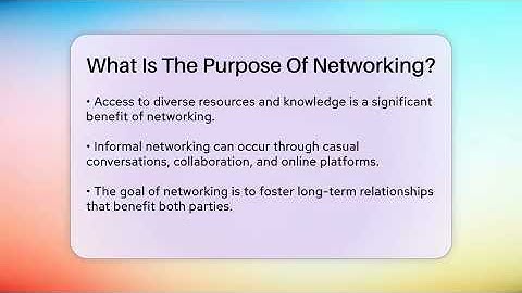 What Is The Purpose Of Networking? - The Personal Growth Path