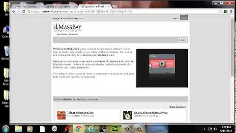 How to log in to MassBay digication and Creating an ePortfolio.