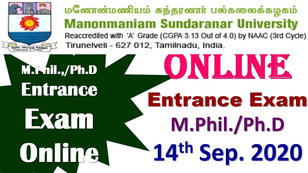 manonmaniam sundaranar university phd online registration