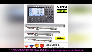 SINO SDS200 Metal 4 Axis LCD Digital Readout Display DRO Kit KA-300 Glass Linear Scale Encoder For L