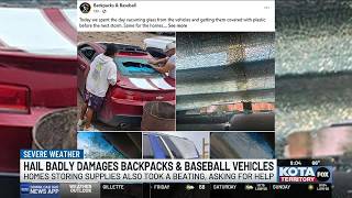 “Backpacks & Baseball” founder seeks help after baseball-sized hail damages homes, vehicles on Pi...
KOTA Territory News at 9
For more Local News from KOTA: https://www.kotatv.com/
For more YouTube Content: https://www.youtube.com/channel/UCb8IsI0olPzCH7soN46TSSg “Backpacks & Baseball” founder seeks help after baseball-sized hail damages homes, vehicles on Pi...