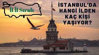 istanbul da hangi ilden kac kisi yasiyor istanbul da en cok nereli var il il sirali youtube