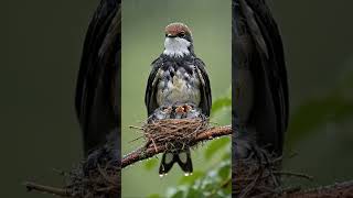 Nature’s purest form of love — a bird shielding her babies from rain 🌧️❤#nature #motherlove #animals