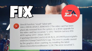 Fix DXGI_ERROR_DEVICE_REMOVED in EA SPORTS FC 26 | DirectX Function Error Crash Solution