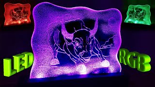 3D Светильник RGB светодиодная лента, Подарок, Новогодний бык
