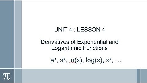 Calculus 3.9 Derivatives of Exponential and Logarithmic Functions