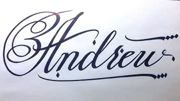 Andrew Name Signature Calligraphy Status | How to Cursive write with cut Marker #andrew @andrew