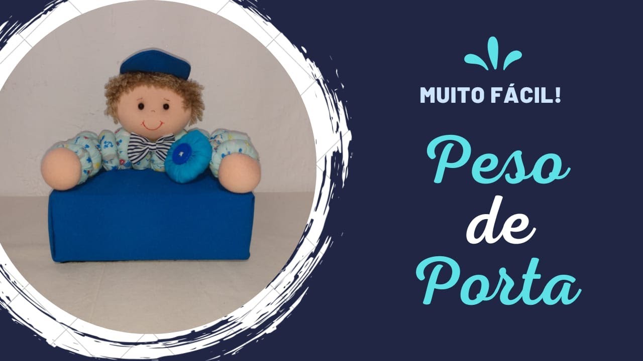 Menino peso de porta, feito com fuxico e caixa de leite, faça vc mesmo é fácil!