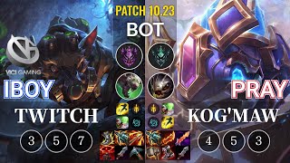 VG iBoy Twitch vs PraY Kog'Maw Bot - KR Patch 10.23